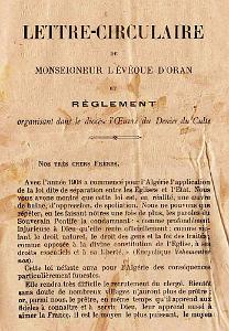 LE DENIER DU CULTE A ORAN 29 JANVIER 1908 (1)